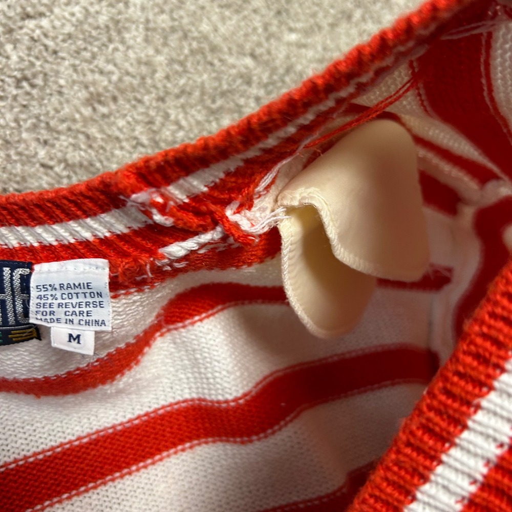 vintage Jordache‎ Cardigan Sweater Striped Nautical Women Size Medium V-Neck - Picture 8 of 8